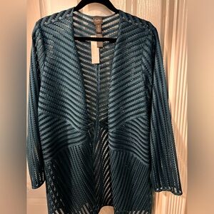 NWT Chico’s Turquoise Blue Lace Jacket